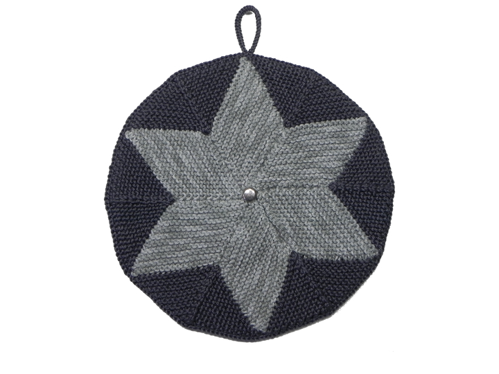 Topflappen Weihnachtsstern im Kreis, Anleitung zum Selber stricken, PDF