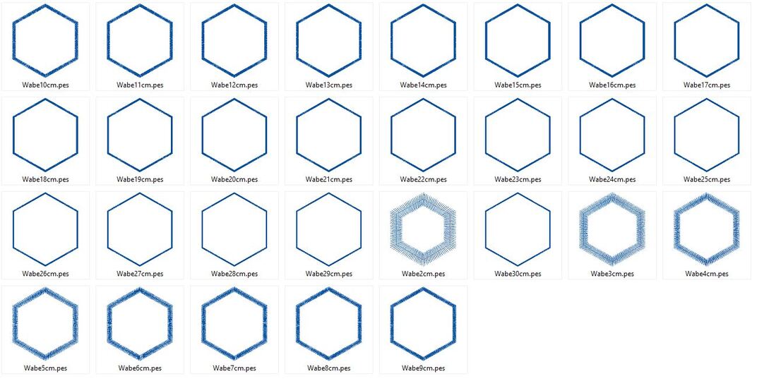 Stickdatei Wabe 6-eck Rahmen Bienenwabe alle Größen