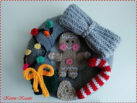 Häkelanleitung Kranz Lebkuchenlichter