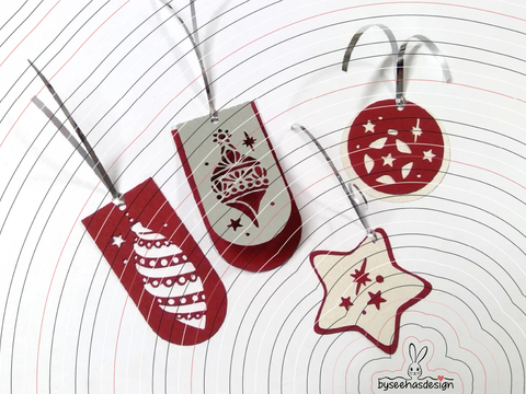 Weihnachtsgeschenk-Anhänger Plotterdatei SVG DXF
