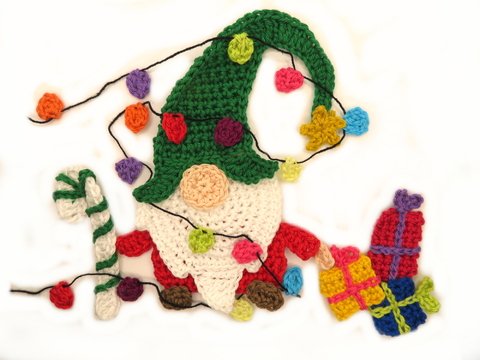Christmas Gnome crochet pattern applique