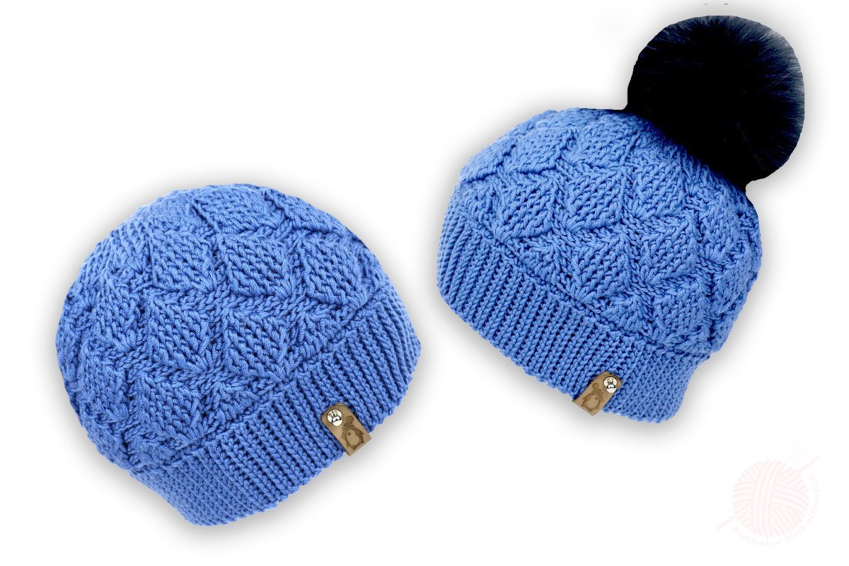 Winter beanie "Mike" (diamond pattern, all sizes) - Image 3