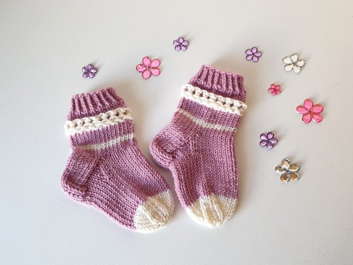 Strickanleitung Baby-Socken, Sohlenlänge ca. 9 cm   #314