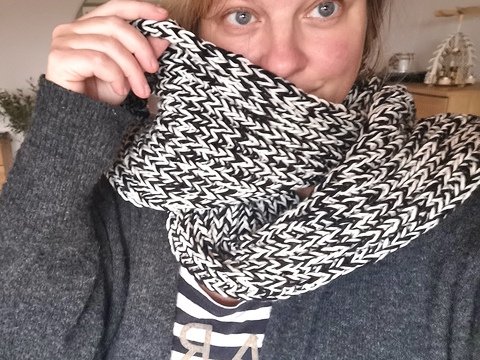 Salz&Pfeffer Schal stricken