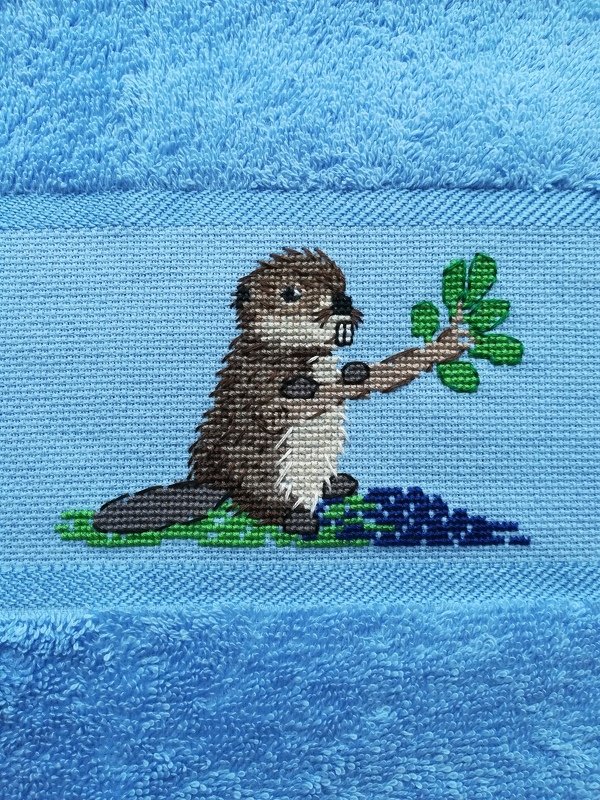 cross stitch pattern beaver - a little animal motif for hand embroidery - Image 2