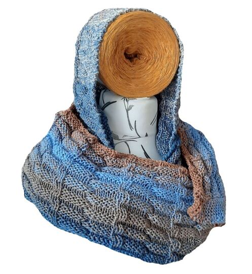 Strickanleitung Kapuzenschal Sideway