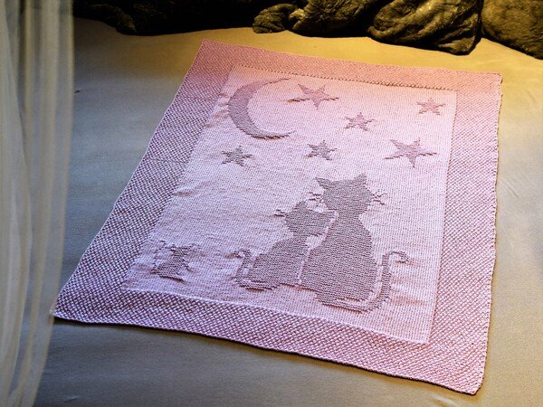 Knitting pattern baby blanket "Dream Night" - easy