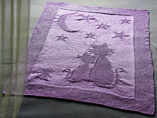 Knitting pattern baby blanket "Dream Night" - easy
