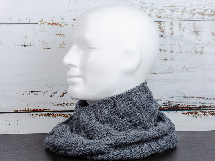 Men's loop scarf „Chessboard“ – knitting instruction