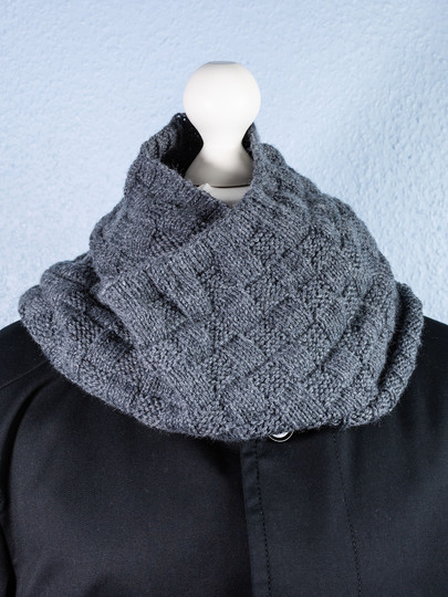 Men's loop scarf „Chessboard“ – knitting instruction