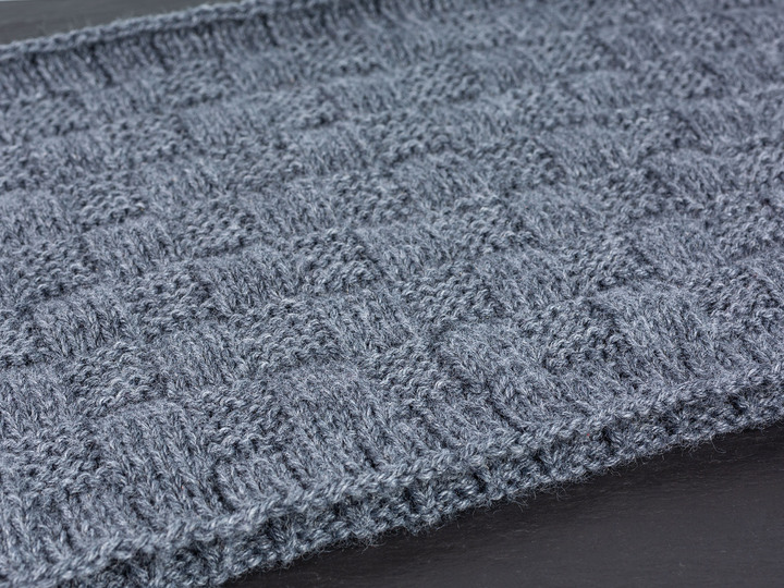 Men's loop scarf „Chessboard“ – knitting instruction
