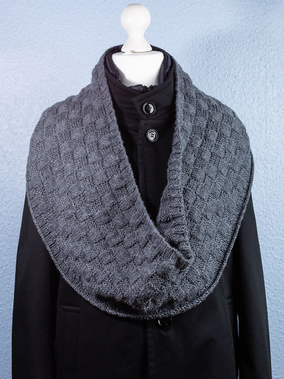 Men's loop scarf „Chessboard“ – knitting instruction