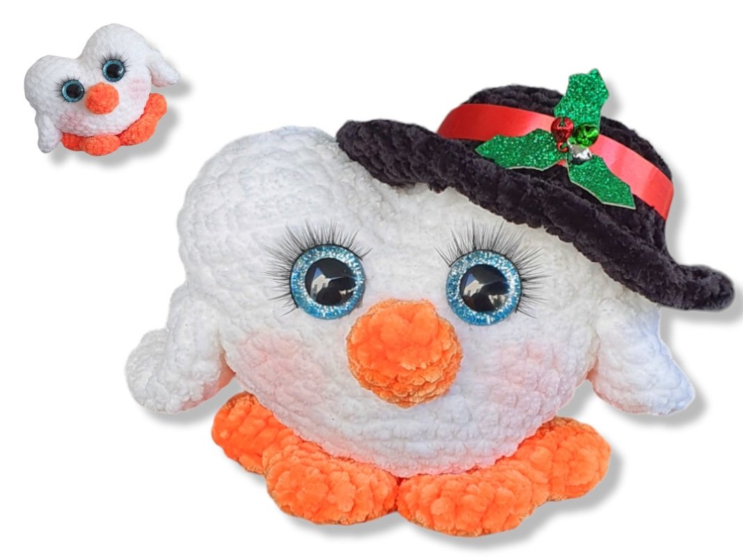 Schneemann Gesteck und Eule