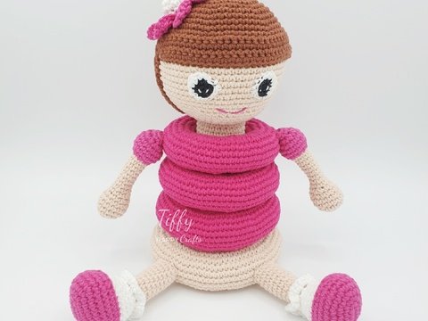Tiffy die süße Puppe Stapelturm | Amigurumi Puppen Häkelanleitung PDF