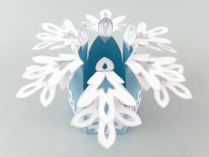 Geschenkverpackung mit Schneeflocke – Bastelanleitung und Vorlagen