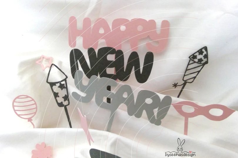 Happy New Year Plotterdatei SVG DXF