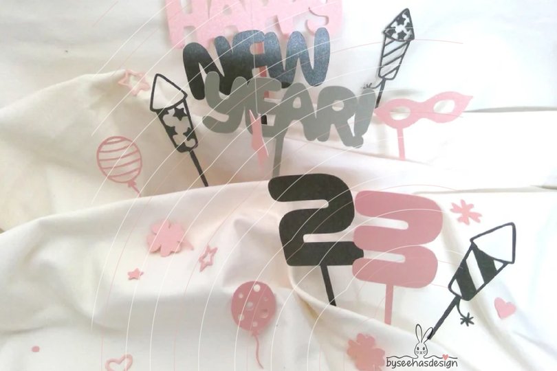 Happy New Year Plotterdatei SVG DXF