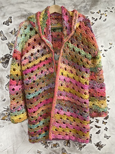 Fröhliche Häkeljacke AQUARELL | mit/ohne Kapuze | nahtlos