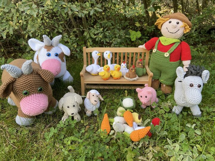 Häkelanleitung - Bauer Bertram und seine Tiere