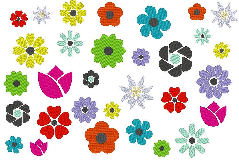 Stickdatei mini Blumen