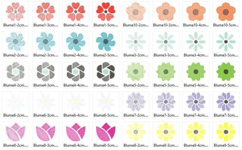 Stickdatei mini Blumen - Bild 5