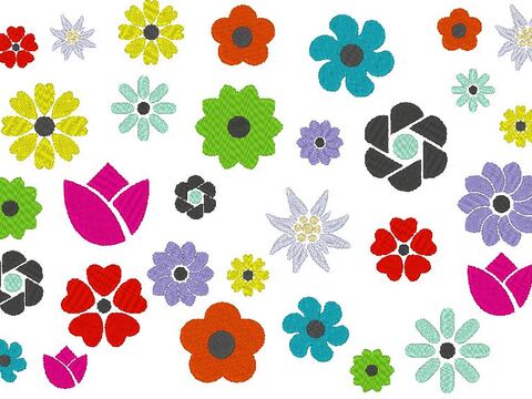 Stickdatei mini Blumen