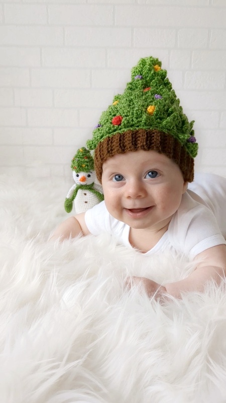 Christmas Tree Baby Hat crochet pattern - Image 9
