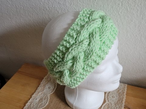 Doppeltes Zopfstirnband - gestrickt