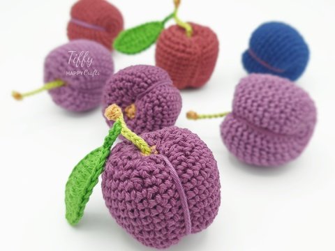 Die perfekte Pflaume | Amigurumi Obst Früchte Häkelanleitung PDF