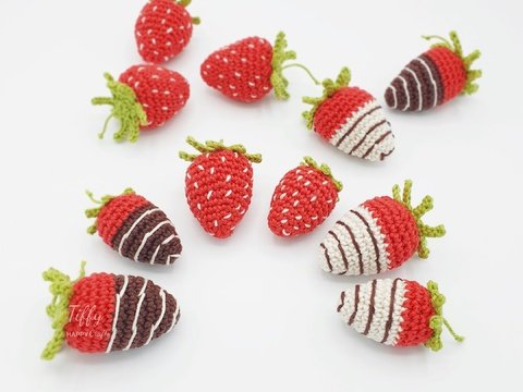 Die perfekte Erdbeere in 2 Größen | Obst - Früchte Häkelanleitung PDF