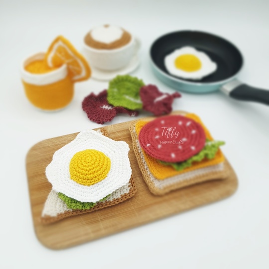 Fried Egg | Crochet Play Food Pattern in English and Deutsch