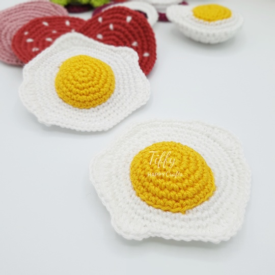 Fried Egg | Crochet Play Food Pattern in English and Deutsch