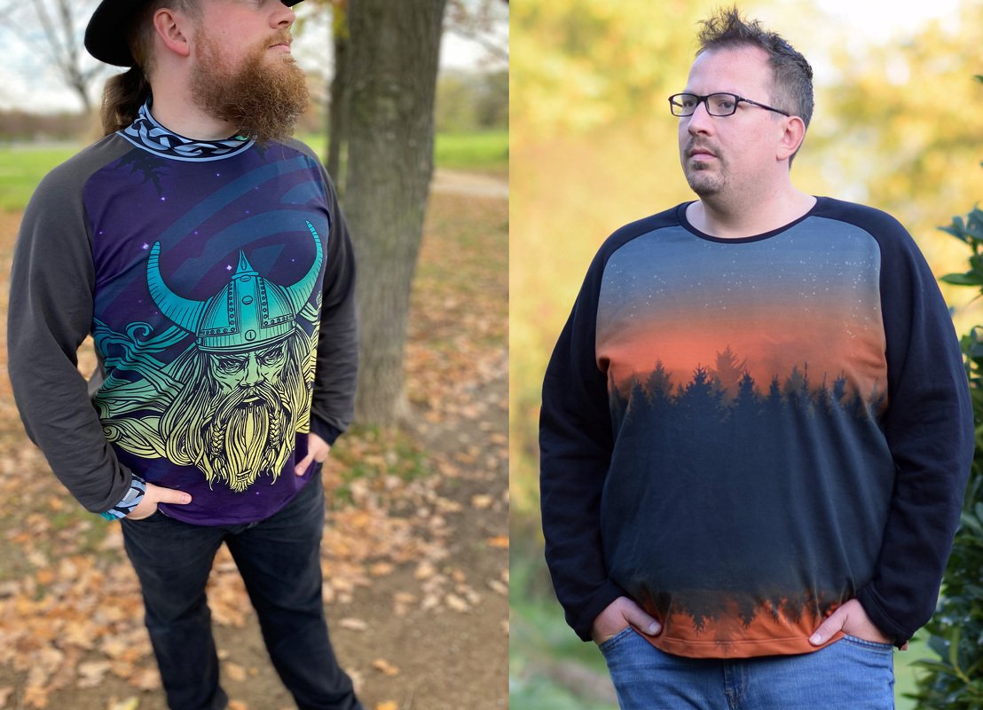 Herren Raglan Pullover Glenn von S - 4XL