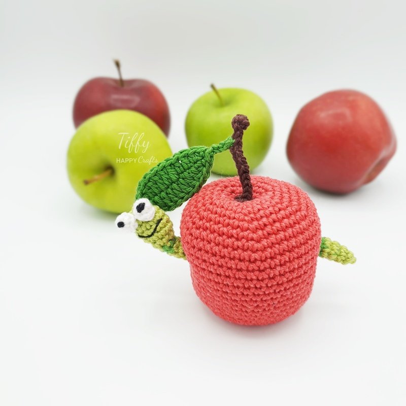 Cute Little Caterpillar inside Apple 2 Sizes | Amigurumi Caterpillar PDF - Image 2
