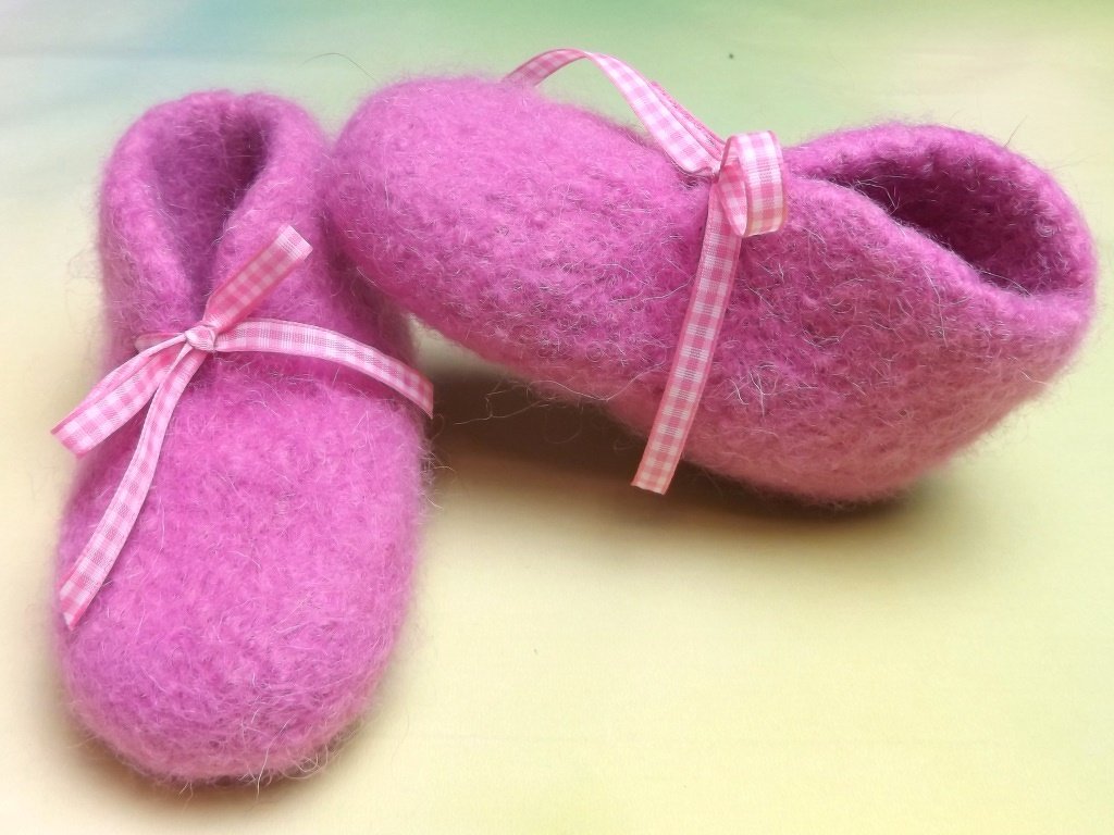 Strickanleitung Filzschuhe "Karo" - Bild 2