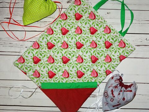 Beutel mit Ecke Falttasche nähen mit Schnittmuster