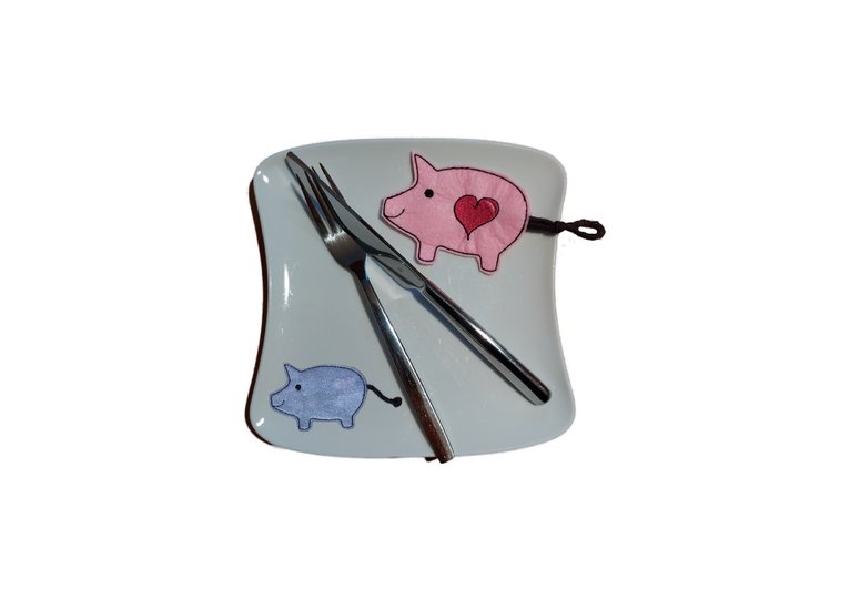 Stickdatei Glücksschweinchen Rahmen 10x10 (4x4"), 5 Dateien, 2 Größen