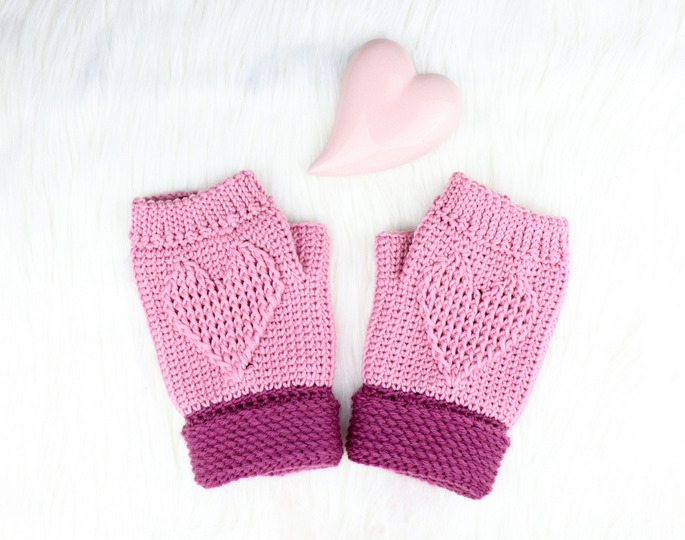 3 PDFs-Sparset: Mütze + Socken + Handschuhe mit dem Herz