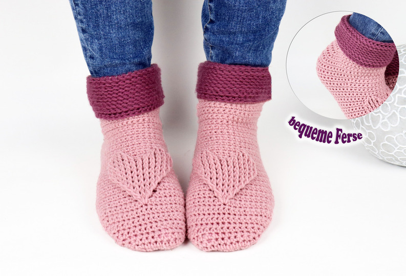 3 PDFs-Sparset: Mütze + Socken + Handschuhe mit dem Herz