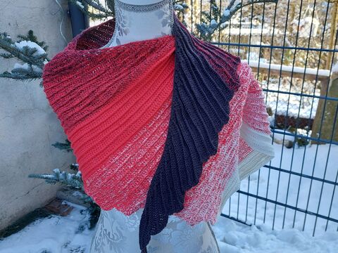 Drachenschwanz Tuch "redline" Häkelanleitung