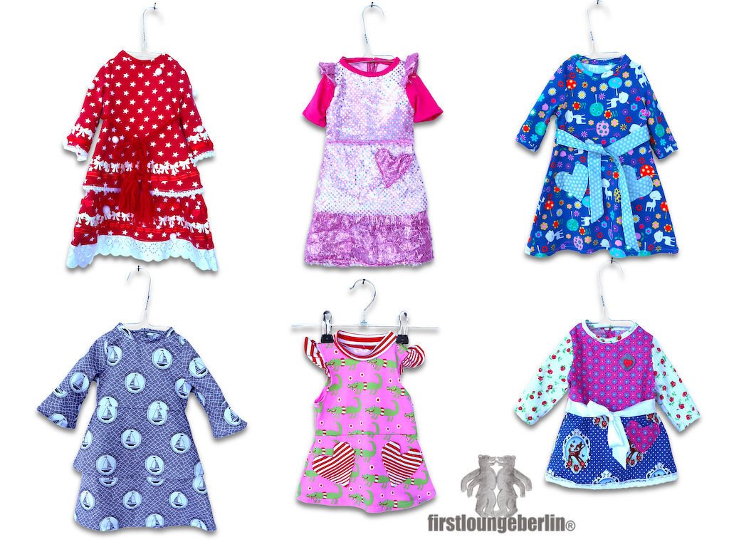 Lena Kinderkleid Sommer Winter Webware Jersey Trompetenärmel Flügelärmel