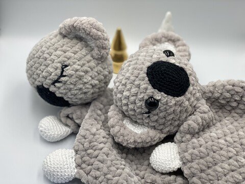 Häkelanleitung - Schmusetuch und Knistertuch Koala
