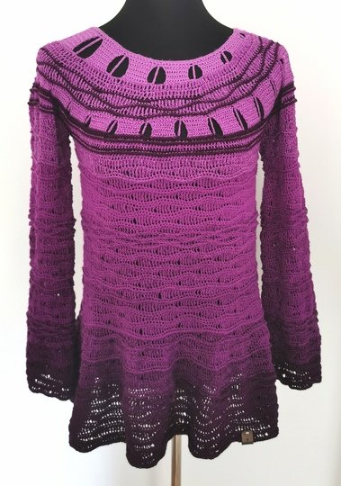 Pullover/Tunika/Kleid Kaminfeuer, Häkelanleitung