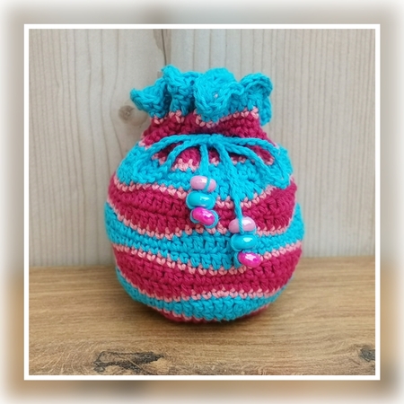 "Perfect Wave" - Crochetpattern Drawstring Pouch (3 different sizes)