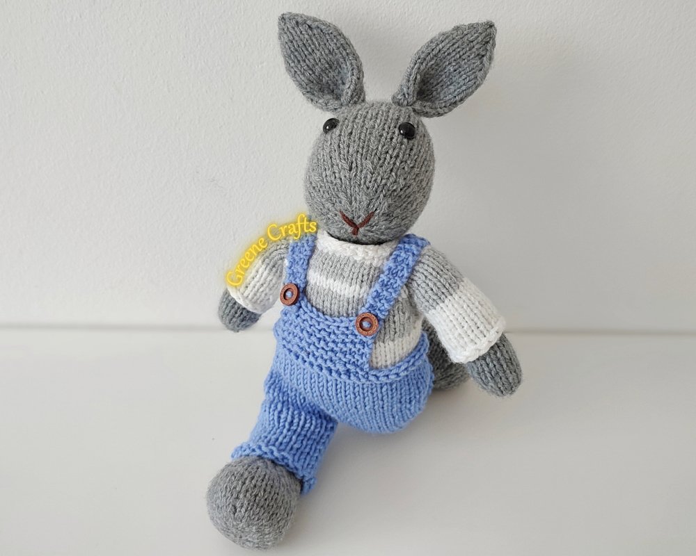 Raisin, the Bunny Boy - Toy Knitting Pattern