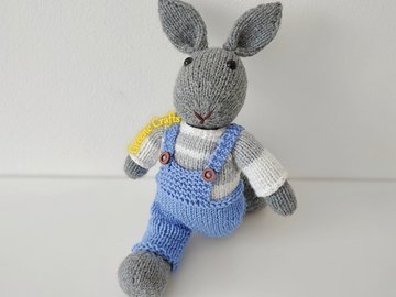 Raisin, the Bunny Boy - Toy Knitting Pattern