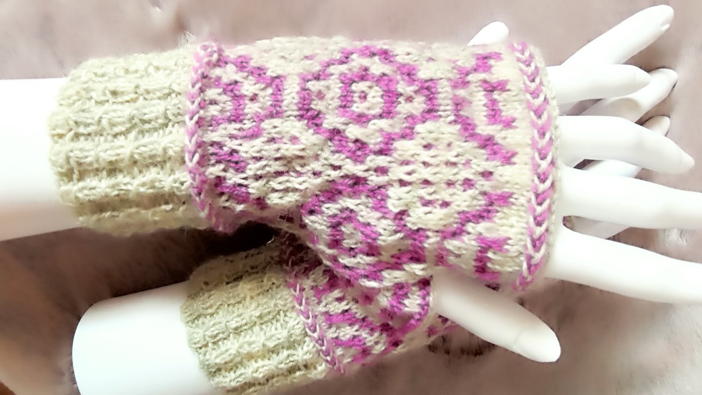 Handstulpen mit Hebemaschenmuster Mosaik #2