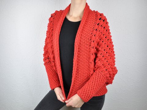 Häkelanleitung Noppenjacke MENJA - anfängergeeignet (S/M & L/XL)