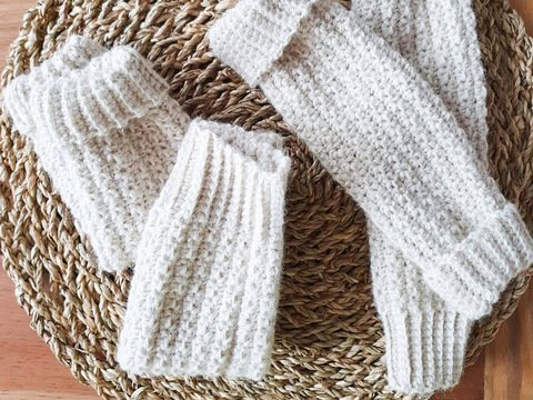 Häkelanleitung für Bein und-oder Armstulpen,,Snowflake"