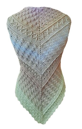 2 Häkelanleitungen Dreieckstuch Pigtails flach und normal